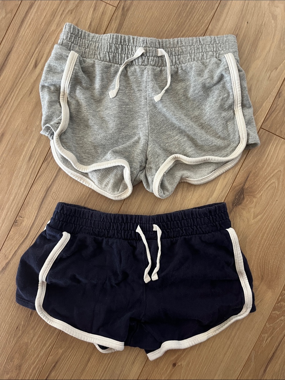 GAP Girls' Gray and Navy Athletic Shorts with White Trim